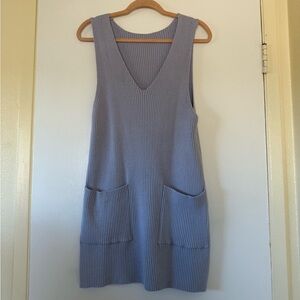 Light grayish blue mini sweater dress